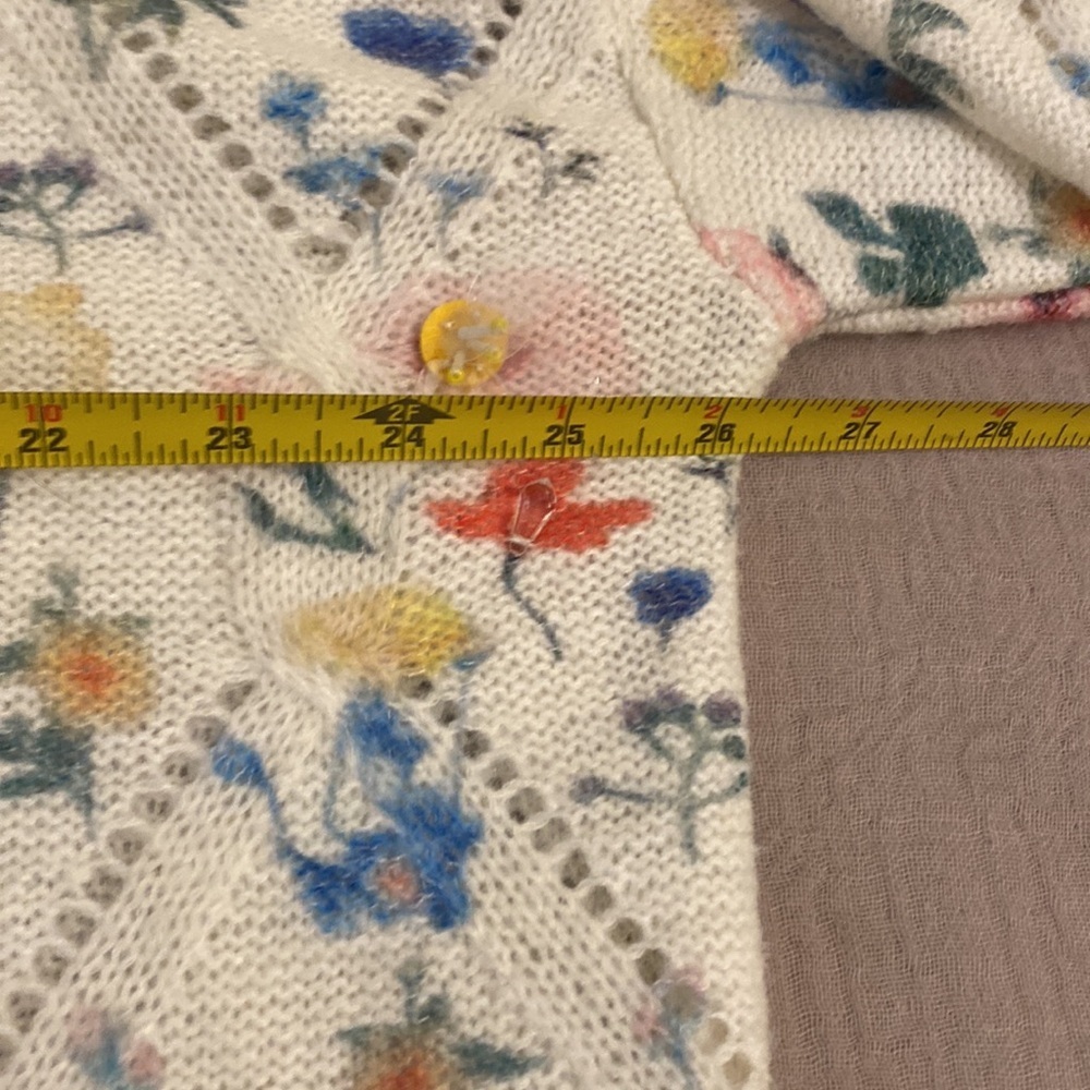 DESIGN UNCLE Floral Knit Sweater with Peter Pan Collar. Size L. New - Picture 6 of 10